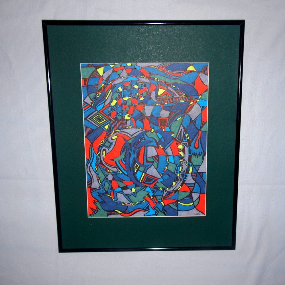 Original art by Cathy Orange Light Framed